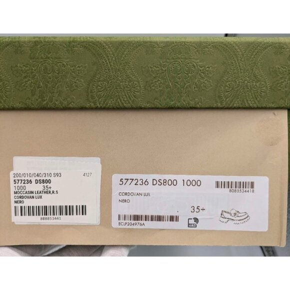 Gucci Women’s Cordovan Lux Harald Moccasin Platform Loafers Black EU35.5 - Picture 13 of 15